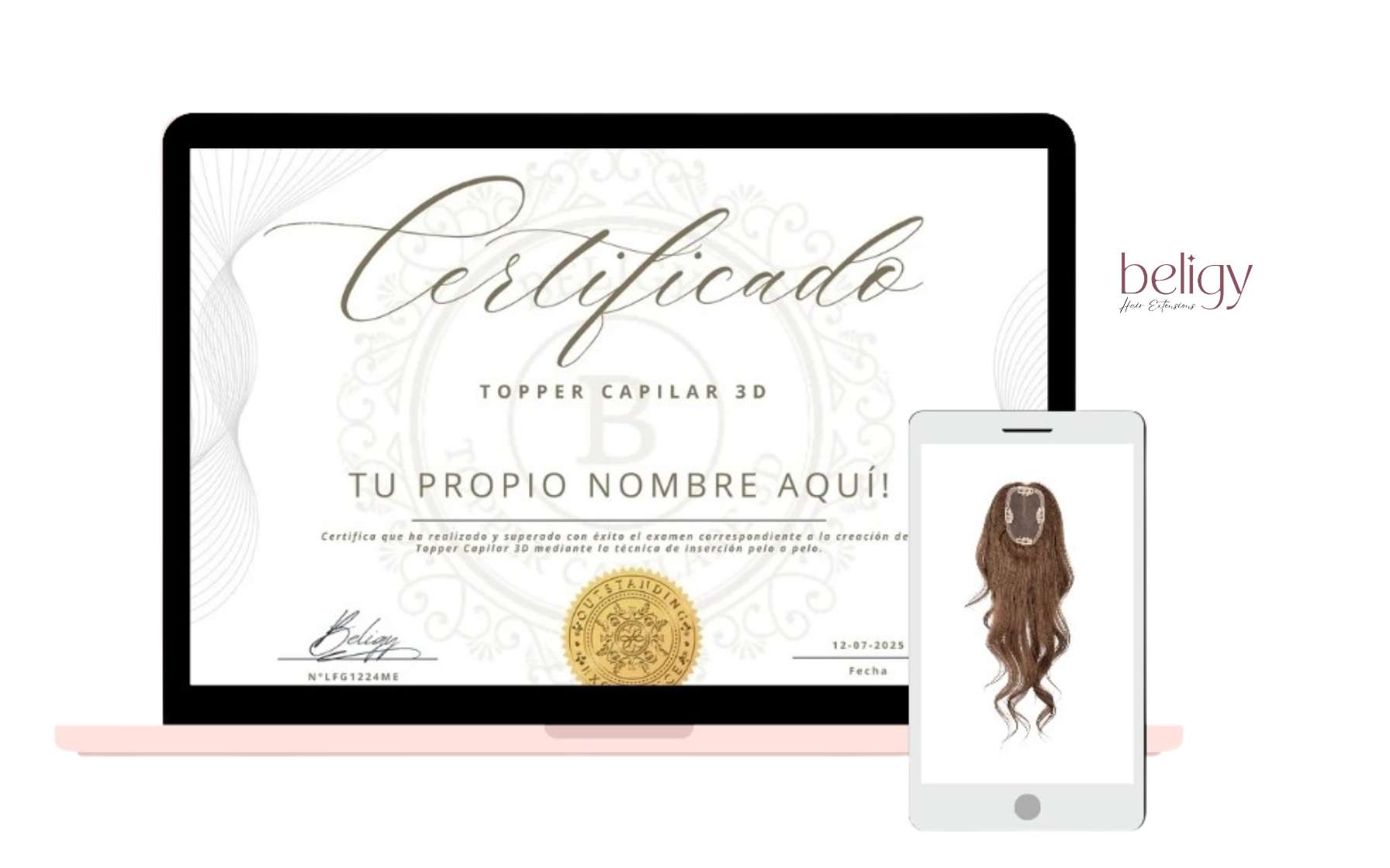 Curso Topper Capilar 3D Online-presencial El mejor Curso de Creación de Topper Capilar 3D Online-Presencial de Beligy